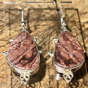 Sonoran Dendritic Jasper Earrings 2”